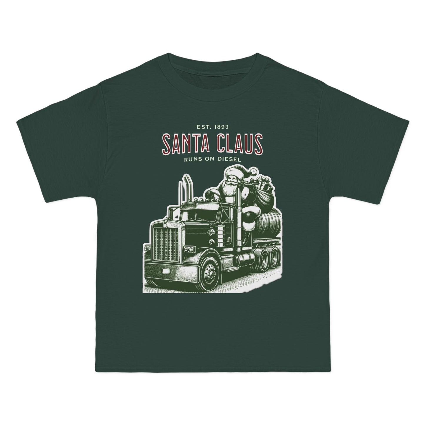 Santa Claus Runs on Diesel - Christmas Tee- Short-Sleeve T-Shirt