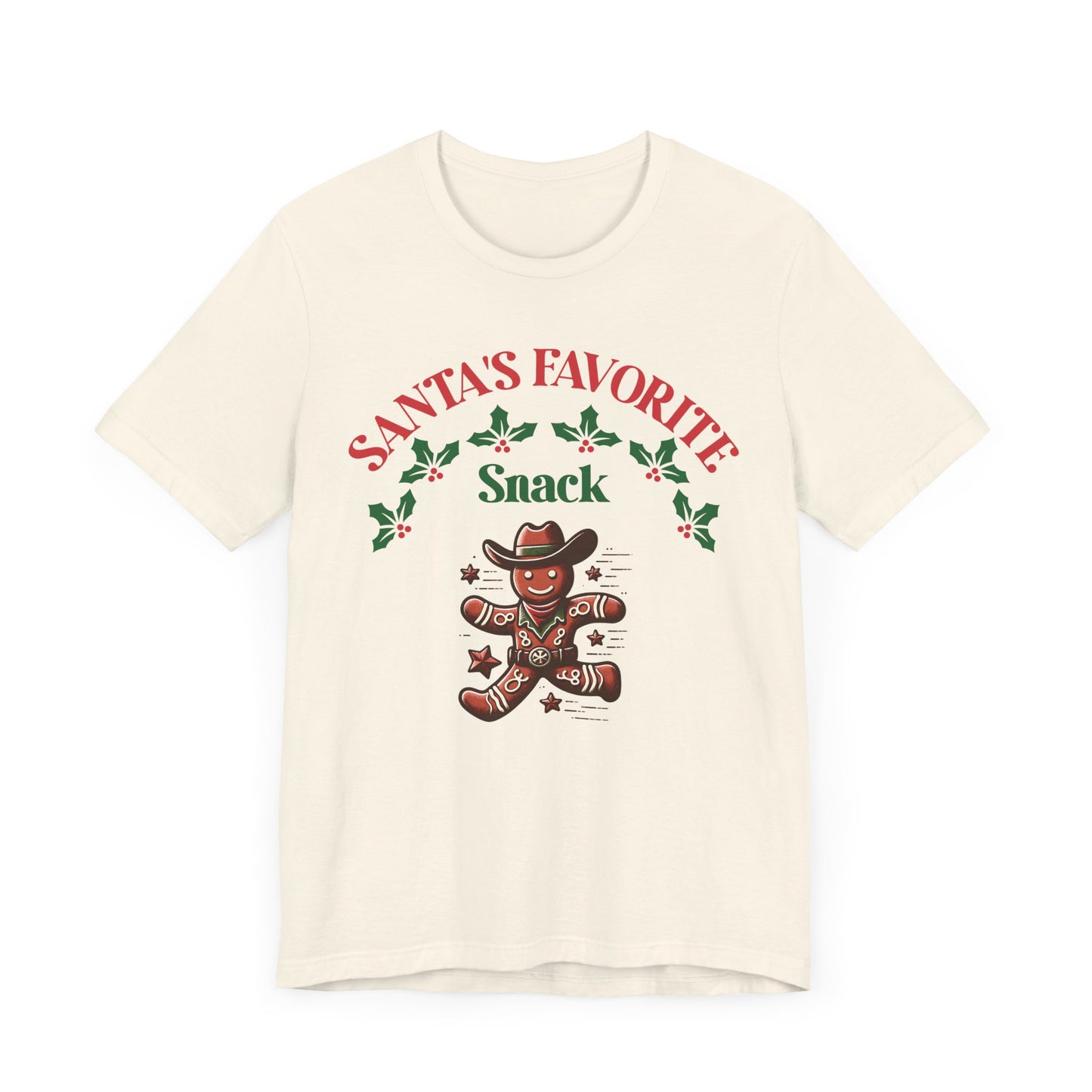 Santa's Favorite Snack T-Shirt. Gingerbread Cowboy. Christmas Baking.