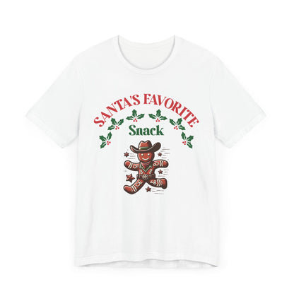 Santa's Favorite Snack T-Shirt. Gingerbread Cowboy. Christmas Baking.