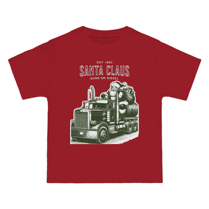 Santa Claus Runs on Diesel - Christmas Tee- Short-Sleeve T-Shirt