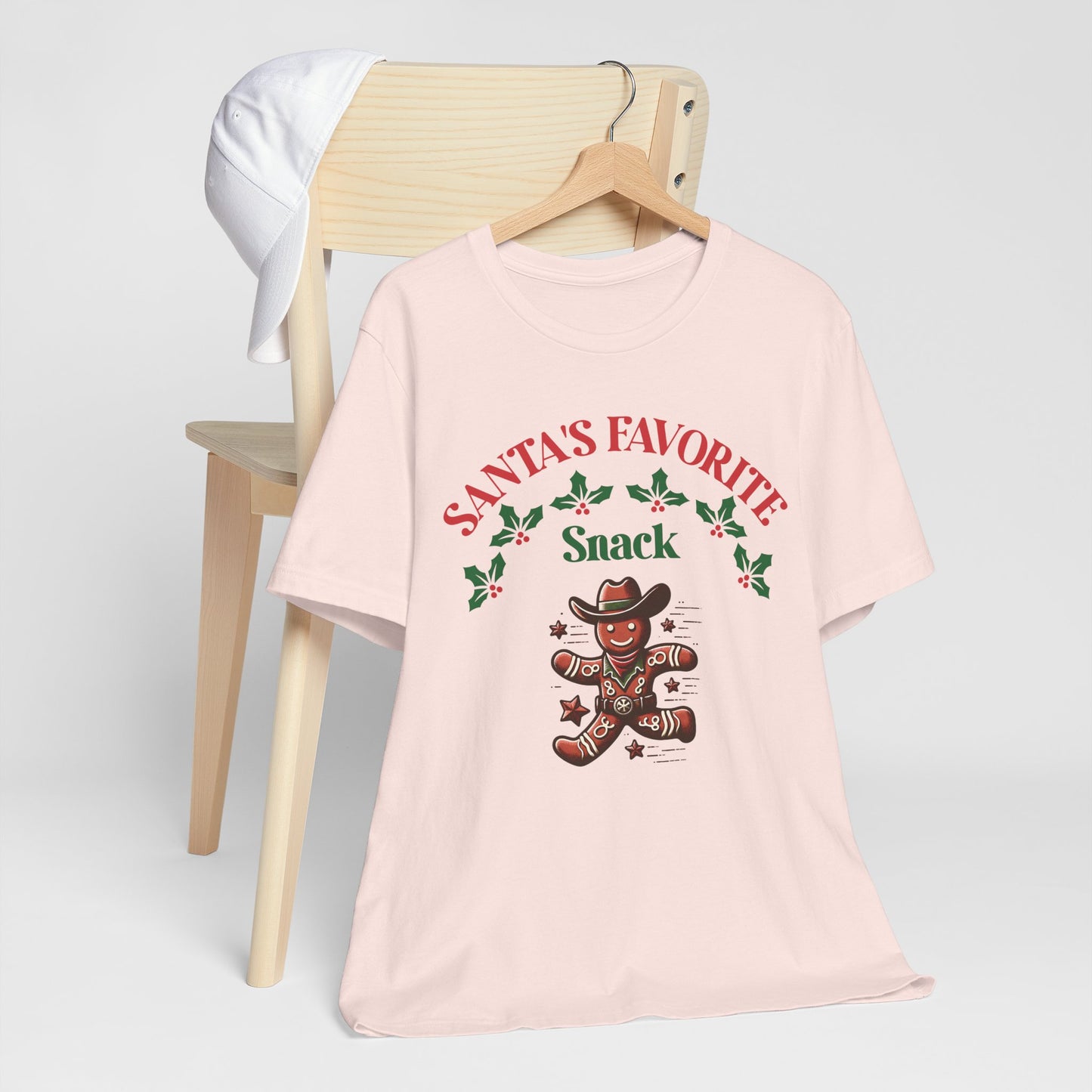 Santa's Favorite Snack T-Shirt. Gingerbread Cowboy. Christmas Baking.