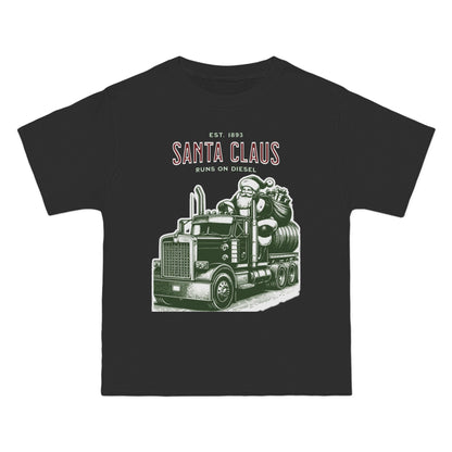 Santa Claus Runs on Diesel - Christmas Tee- Short-Sleeve T-Shirt