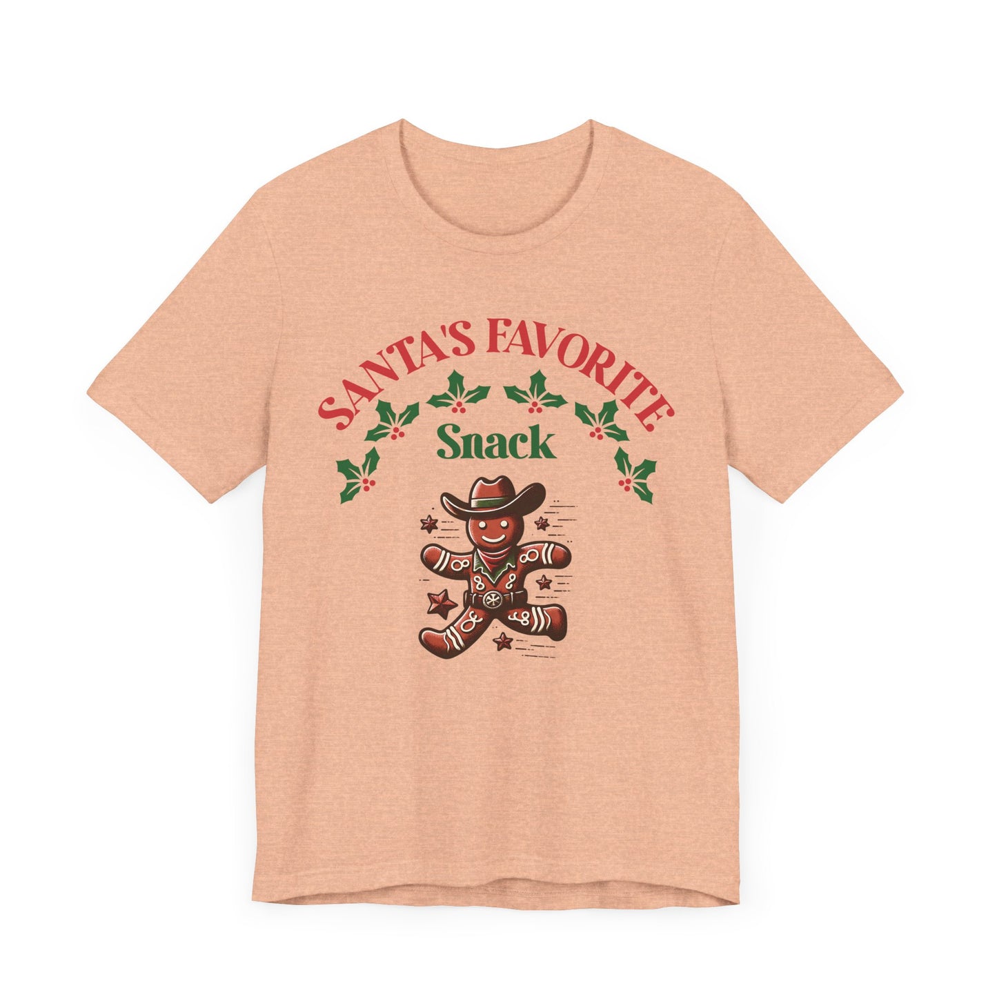 Santa's Favorite Snack T-Shirt. Gingerbread Cowboy. Christmas Baking.