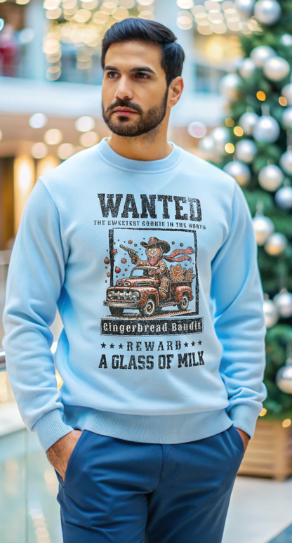 Gingerbread Bandit Sweatshirt. Cowboy. Christmas Cookies. Baking. Western Christmas